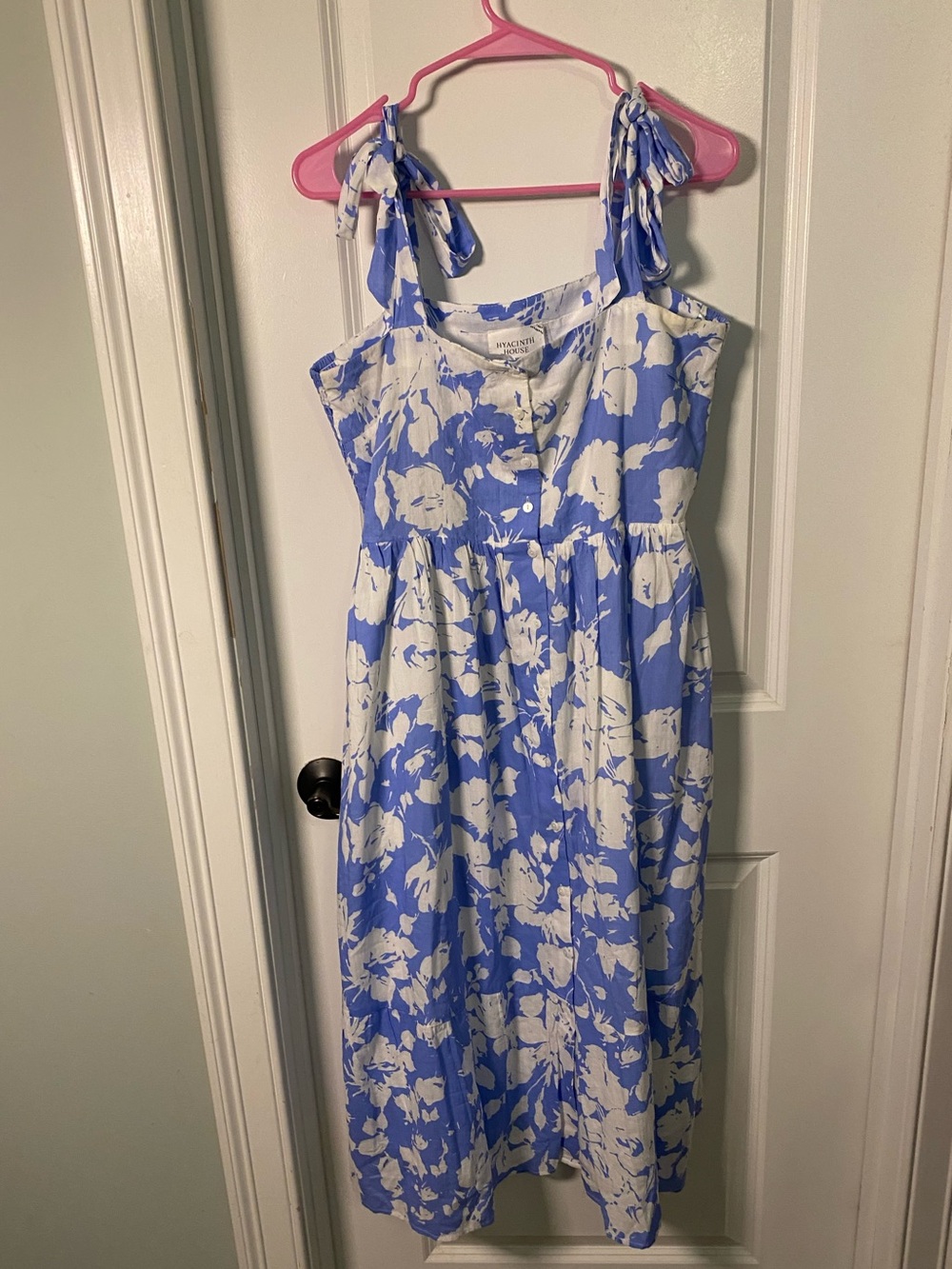 Tuckernuck Hyacinth House Blue and White Floral Tie-Shoulder Dress
